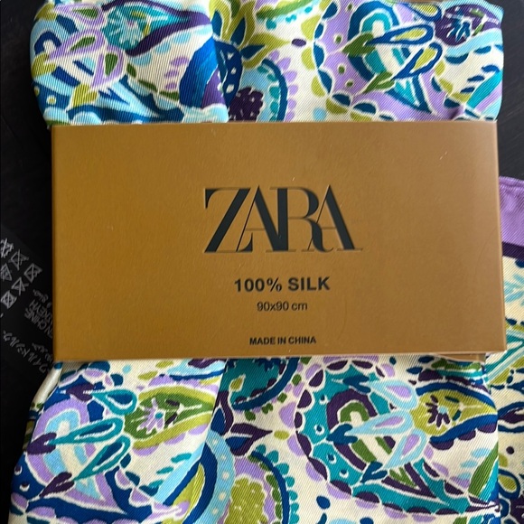 Zara Paisley Silk Scarf - Picture 2 of 3